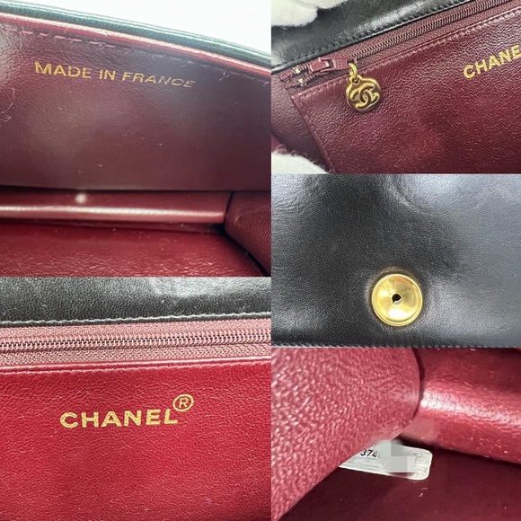 ❌SOLD❌ Authentic Chanel Vintage black Lambskin full flap chain shoulder bag (A) - Picture 15 of 16